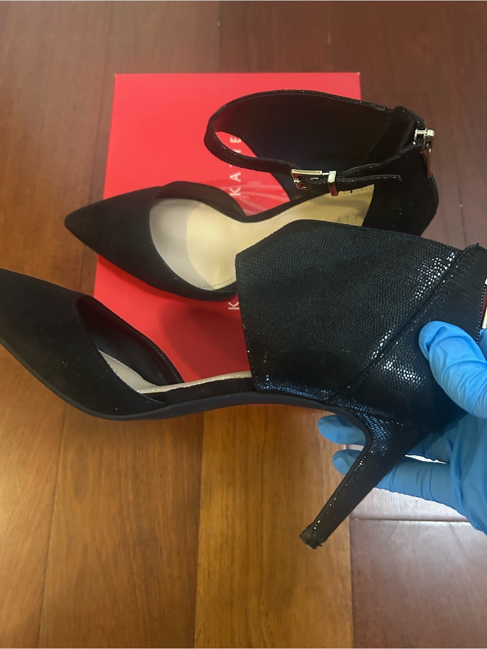 Kelly & Katie Black Pointed Ankle-Strap Pumps 9.5 - Picture 4 of 5